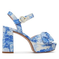 Sandały Ted Baker. Niebieskie sandały damskie Ted Baker, bez wzorów, bez obcasa, na słupku, bez zapięcia. Za 509.99 zł.