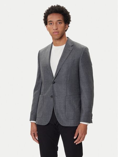 BOSS Marynarka BOSS-50551560 Szary Regular Fit. Szare garnitury męskie Boss, m, bez wzorów, z wełny. Za 1,419.00 zł.