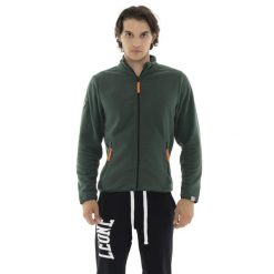 Bluza z polar z zamek błyskawiczny na outdoor. Zielone bluzy sportowe męskie LEONE 1947 APPAREL, z polaru, bez zapięcia. W wyprzedaży za 82.10 zł.