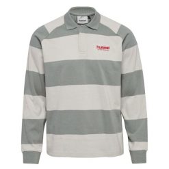 Koszulka polo z długim rękawem Hummel Striped. Szare bluzki damskie Hummel, bez wzorów, z bawełny, bez kołnierzyka, bez ramiączek. Za 286.50 zł.