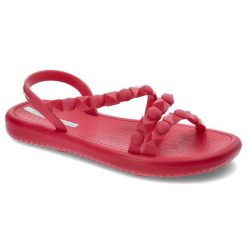 Różowe Sandały Ipanema Stylowe Wsuwane Obuwie Damskie. Czerwone sandały damskie Ipanema, bez wzorów, z materiału, bez obcasa, bez zapięcia. Za 119.00 zł.