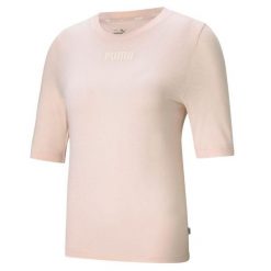 Koszulka damska Puma Modern Basics Tee Cloud różowa. Czerwone bluzki damskie Puma, s, bez wzorów, sportowe, bez kołnierzyka, bez ramiączek. Za 72.90 zł.