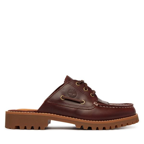Klapki Timberland. Czerwone klapki damskie Timberland, bez wzorów, bez obcasa, bez zapięcia. Za 636.99 zł.