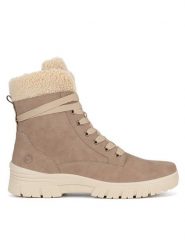 Remonte Trzewiki D0E76-20 Beżowy. Brązowe botki damskie Remonte, bez wzorów, ze skóry, bez obcasa, na płaskiej podeszwie, bez zapięcia. Za 469.99 zł.