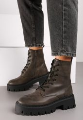 Szare Botki Workery na Grubej Podeszwie ze Sznurowaniem Sailia. Szare botki damskie Born2be, bez wzorów, z jeansu, eleganckie, bez obcasa, na płaskiej podeszwie, bez zapięcia. Za 149.99 zł.