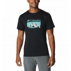 Koszulka Męska Columbia Zero Rules Short Sleeve Graphic T-Shirt. Czarne koszulki sportowe męskie Columbia, m, bez wzorów, bez ramiączek, trekkingowe. Za 152.00 zł.