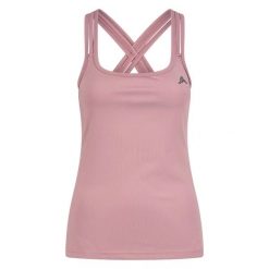 Damski tank top Euro-Star Adriana. Czerwone topy damskie EURO-STAR, bez wzorów, eleganckie, bez kołnierzyka, bez ramiączek. Za 177.00 zł.
