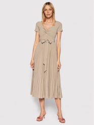 Guess Sukienka codzienna Erynn WBGK86 WE6D1 Beżowy Regular Fit. Brązowe sukienki damskie Guess, na co dzień, xs, z aplikacjami, z syntetyku, bez kołnierzyka, bez ramiączek, proste. Za 309.99 zł.