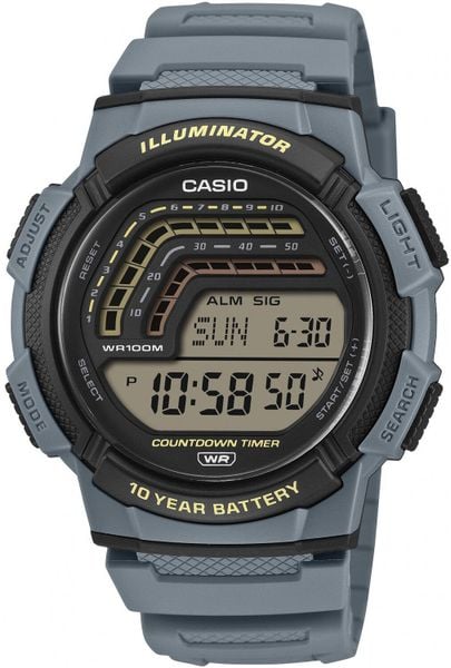 Zegarek Casio Zegarek męski Casio WS-1800-2AVEF niebieski. Niebieskie zegarki męskie Casio, bez wzorów. Za 199.00 zł.