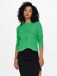 ONLY Sweter 15234745 Zielony Regular Fit. Zielone swetry nierozpinane damskie ONLY, m, bez wzorów, z syntetyku, bez kołnierzyka, bez ramiączek. Za 129.99 zł.