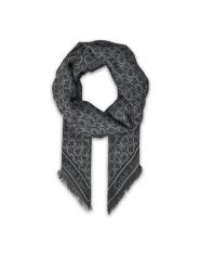 Calvin Klein Chusta Aop Monogram Jacquard LV04F8054G Czarny. Czarne rękawiczki damskie Calvin Klein, bez wzorów, z materiału. Za 169.99 zł.