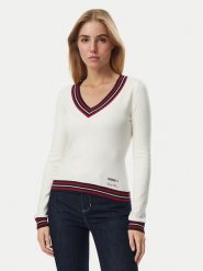 Guess Sweter W6BR89 Z2276 Kremowy Regular Fit. Białe swetry nierozpinane damskie Guess, s, z aplikacjami, bez kołnierzyka, bez ramiączek. Za 344.99 zł.