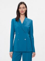 Weekend Max Mara Marynarka Nervoso 2415041041 Niebieski Regular Fit. Niebieskie marynarki i żakiety damskie Weekend Max Mara, bez wzorów, z wełny, bez kołnierzyka, bez ramiączek. Za 1,259.00 zł.