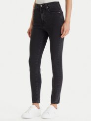 Calvin Klein Jeans Jeansy LV047E632G Czarny Skinny Fit. Czarne jeansy damskie Calvin Klein Jeans, bez wzorów, z bawełny. Za 369.99 zł.