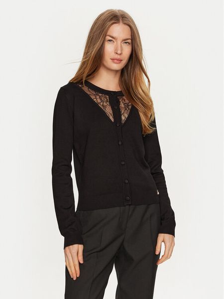 Artigli Kardigan ACMA000068 Czarny Regular Fit. Czarne kardigany damskie Artigli, m, bez wzorów, z wiskozy, bez kołnierzyka. Za 179.99 zł.