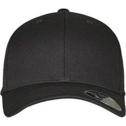 Czapka Z Daszkiem Z Regulowanym Paskiem Wooly Combed. Czarne czapki damskie FLEXFIT, bez wzorów, z bawełny. Za 73.99 zł.