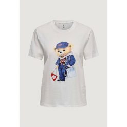 Koszulka crop top Kobieta ONLY Onlmaeve Life S/S Reg Tee Cs Jrs. Białe bluzki damskie ONLY, s, bez wzorów, z bawełny, bez kołnierzyka, bez ramiączek. Za 154.20 zł.