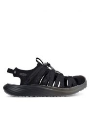 Keen Sandały Whisper Lite 1031960 Czarny. Czarne sandały damskie Keen, bez wzorów, z materiału, bez obcasa, na płaskiej podeszwie, bez zapięcia. Za 499.99 zł.