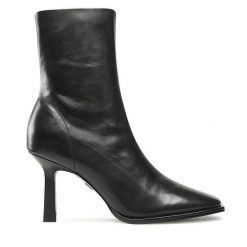 Botki GINO ROSSI. Czarne botki damskie Gino Rossi, bez wzorów, bez obcasa, na szpilce, bez zapięcia. Za 309.99 zł.