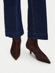 GINO ROSSI Botki EO-26004-01 Brązowy ciemny. Brązowe botki damskie Gino Rossi, bez wzorów, ze skóry, bez obcasa, na szpilce, bez zapięcia. Za 399.99 zł.