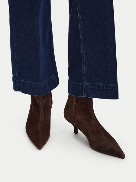 GINO ROSSI Botki EO-26004-01 Brązowy ciemny. Brązowe botki damskie Gino Rossi, bez wzorów, ze skóry, bez obcasa, na szpilce, bez zapięcia. Za 399.99 zł.