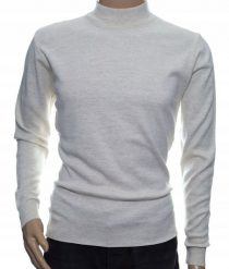 Sweter męski klasyczny elegancki półgolf z wełny wełna wełniany M ecru 1701. Swetry męskie Selantino, m, bez wzorów, z wełny, eleganckie, bez kołnierzyka, bez ramiączek. Za 151.28 zł.