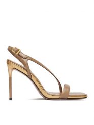 Eva Minge Sandały ROSEMARY-LT1520-2 Beżowy. Brązowe sandały damskie Eva Minge, bez wzorów, ze skóry, bez obcasa, na szpilce, bez zapięcia. Za 429.99 zł.