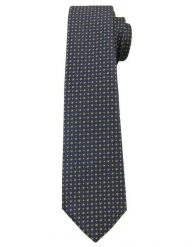 Granatowy Elegancki Krawat Męski -ALTIES- 6 cm, w Żółte Kwadraciki. Niebieskie krawaty i muchy Alties, bez wzorów, z tkaniny, eleganckie. Za 49.00 zł.