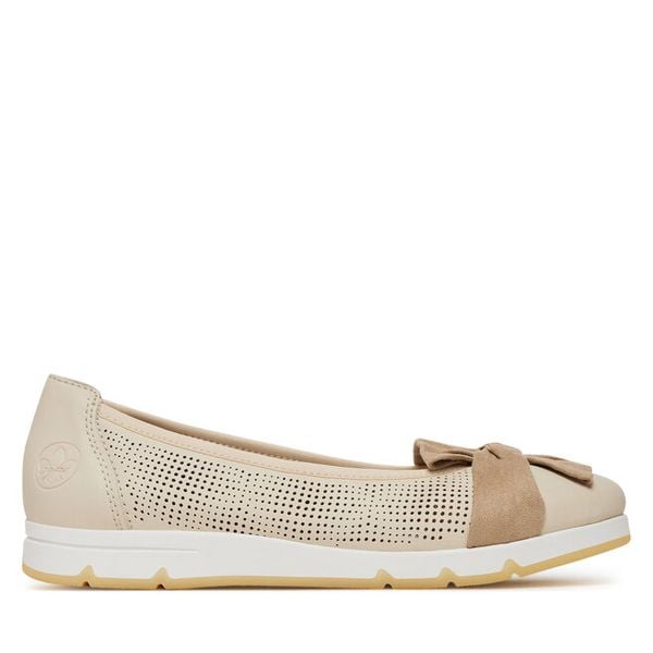 Baleriny Rieker. Brązowe balerinki damskie Rieker, bez wzorów, bez obcasa, bez zapięcia. Za 239.99 zł.