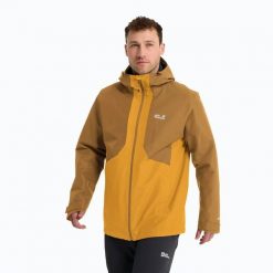 Kurtka 3w1 męska Jack Wolfskin Stonetrail 3In1. Żółte kurtki męskie Jack Wolfskin, m, bez wzorów, z materiału, bez kaptura. Za 1,059.00 zł.