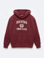 Bluza damska z kapturem z haftem bordowa Merta 604. Czerwone bluzy damskie BIG STAR, l, bez wzorów, z dzianiny, klasyczne, bez ramiączek, z kapturem. Za 269.99 zł.