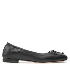 Baleriny BOSS. Czarne balerinki damskie Boss, bez wzorów, bez obcasa, bez zapięcia. Za 549.99 zł.