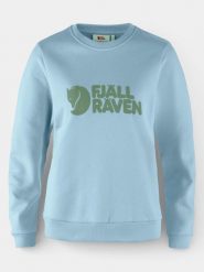 Sweter Damski Fjallraven Logo. Niebieskie swetry nierozpinane damskie Fjällräven, l, bez wzorów, z bawełny, eleganckie, bez kołnierzyka, bez ramiączek. Za 510.45 zł.
