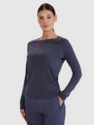 4F Longsleeve trekkingowy szybkoschnący z wełną Merino damski - szary L. Szare koszulki sportowe damskie 4F, l, bez wzorów, z dzianiny, bez ramiączek, trekkingowe. W wyprzedaży za 199.99 zł.