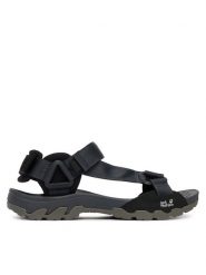 Jack Wolfskin Sandały Ridge A65590 Czarny. Czarne sandały damskie Jack Wolfskin, bez wzorów, z materiału, bez obcasa, bez zapięcia. Za 379.99 zł.