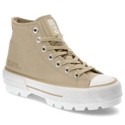 Beżowe Trampki Big Star Modne Buty Damskie. Brązowe trampki i tenisówki damskie BIG STAR, bez wzorów, bez zapięcia. Za 129.00 zł.