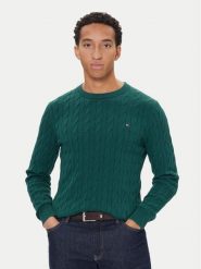 Tommy Hilfiger Sweter MW0MW33132 Zielony Regular Fit. Zielone swetry męskie Tommy Hilfiger, m, bez wzorów, z bawełny, bez kołnierzyka, bez ramiączek. Za 539.99 zł.
