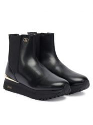 Liu Jo Botki Maxi Wonder 95 BF5001 PX241 Czarny. Czarne botki damskie Liu Jo, bez wzorów, ze skóry, bez obcasa, na płaskiej podeszwie, bez zapięcia. Za 899.99 zł.