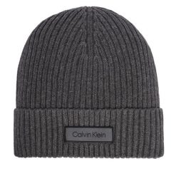 Czapka Calvin Klein. Szare czapki męskie Calvin Klein, na zimę, bez wzorów. Za 169.99 zł.