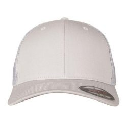 Siatkowa Czapka Z Daszkiem. Szare czapki damskie FLEXFIT, bez wzorów, sportowe. Za 67.99 zł.