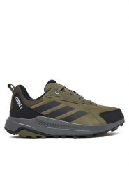 Adidas Trekkingi Terrex Anylander Leather Hiking KJ5211 Zielony. Zielone buty zimowe męskie Adidas, bez wzorów, ze skóry, bez obcasa, bez zapięcia. Za 399.99 zł.