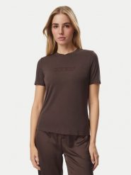 Guess T-Shirt O6GI00 KBF92 Brązowy Regular Fit. Brązowe t-shirty damskie Guess, xs, z aplikacjami, bez kołnierzyka, bez ramiączek. Za 114.99 zł.