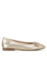 Lasocki Baleriny CEO-RST-ROMI-43 Złoty. Żółte balerinki damskie Lasocki, bez wzorów, ze skóry, bez obcasa, bez zapięcia. Za 169.99 zł.