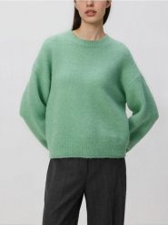 Sweter z dodatkiem wełny - jasnoturkusowy. Niebieskie swetry nierozpinane damskie Reserved, l, bez wzorów, z dzianiny, bez kołnierzyka, bez ramiączek. Za 129.99 zł.