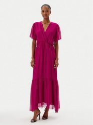Haveone Sukienka letnia AFF-N006 Różowy Loose Fit. Czerwone sukienki damskie Haveone, na lato, xs, bez wzorów, z jedwabiu, bez kołnierzyka, bez ramiączek. Za 349.99 zł.