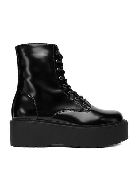 DeeZee Trzewiki 12663-4 Czarny. Czarne botki damskie DeeZee, bez wzorów, z materiału, bez obcasa, na płaskiej podeszwie, bez zapięcia. Za 219.99 zł.