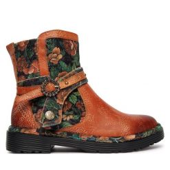 Botki Laura Vita. Brązowe botki damskie Laura Vita, bez wzorów, bez obcasa, na płaskiej podeszwie, bez zapięcia. Za 599.99 zł.