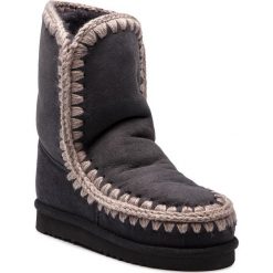 Buty MOU - Eskimo24 00001280 Offb. Czarne kozaki damskie Mou, bez wzorów, ze skóry, za kostkę, bez obcasa, bez zapięcia. W wyprzedaży za 609.00 zł.