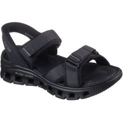 Sandały męskie Skechers Glide step Pro Sandal salvoe. Czarne sandały męskie Skechers, bez wzorów, z materiału, bez zapięcia. Za 490.00 zł.