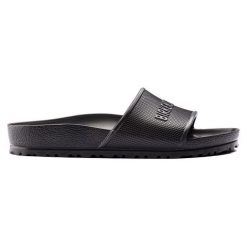 Klapki męskie Birkenstock Barbados. Czarne klapki męskie Birkenstock, bez wzorów, z materiału, bez zapięcia. Za 169.00 zł.